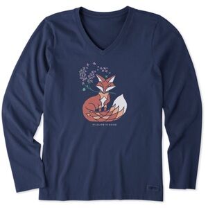 Life is Good Fox long sleeve v neck